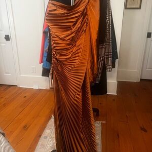 Boutique dress: Elegant, Pleated, Copper